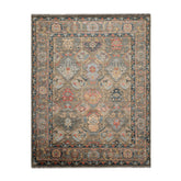 9 x 12 Gray Gray Teal Color Hand Knotted All-Over 100% Wool Traditional Oriental Rug